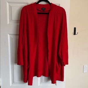 Torrid Red Open Front Cardigan Sweater